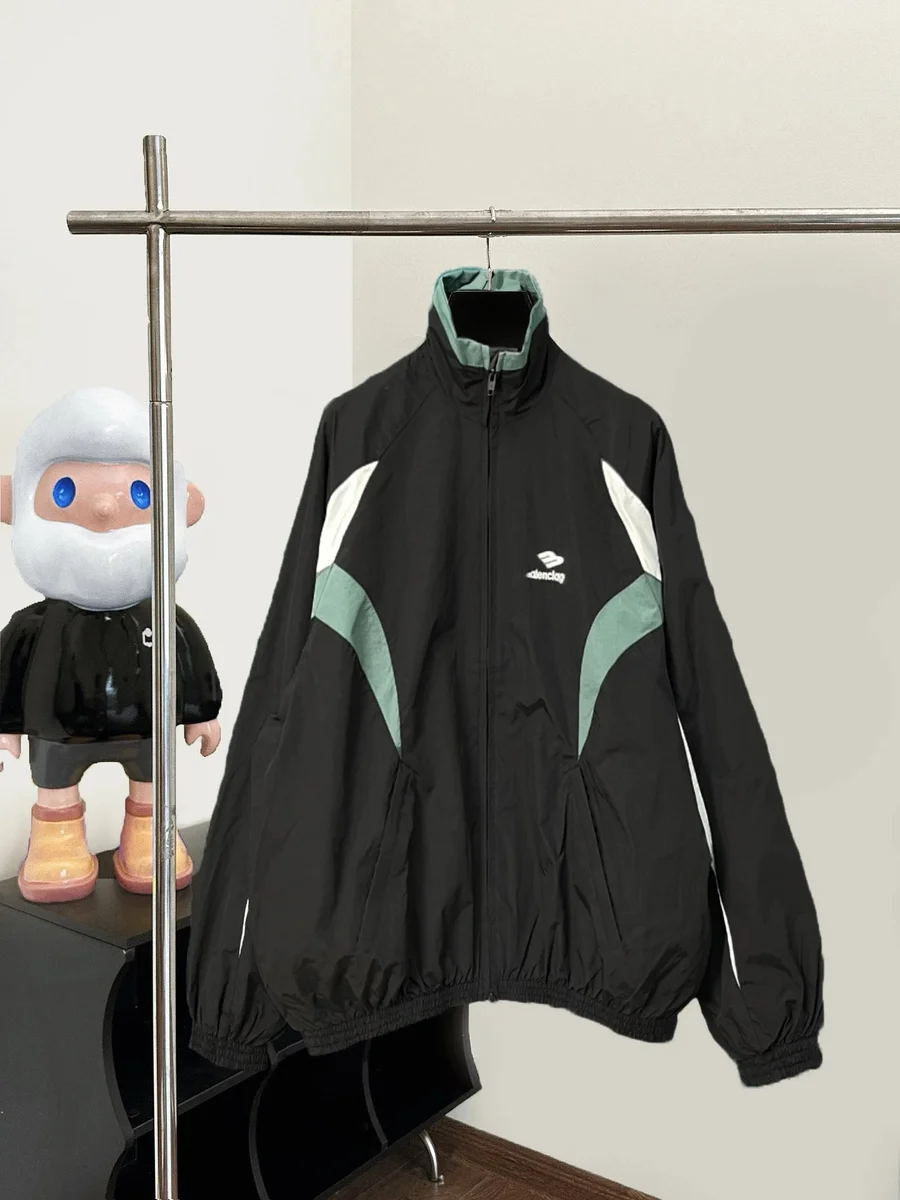 Balenciaga Track Jacket Black/White/Green