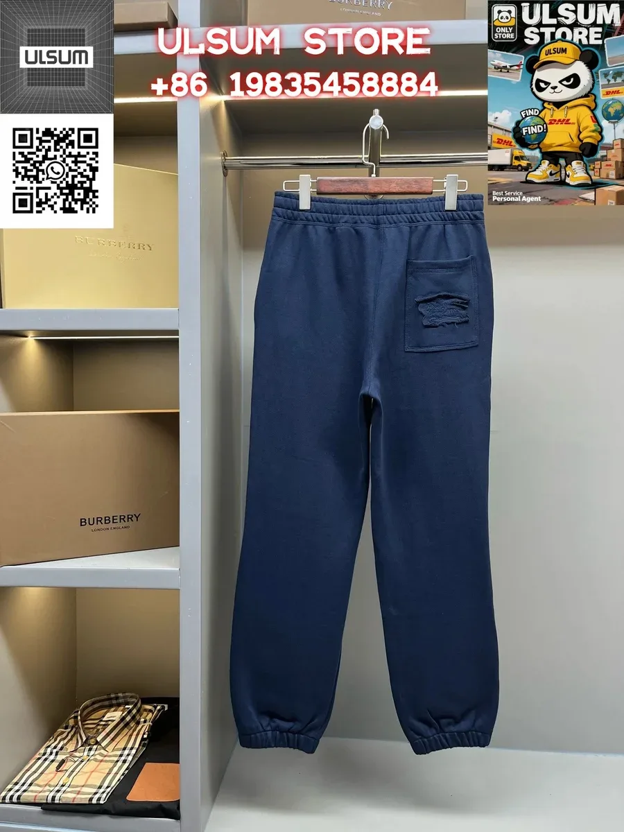 Burberry Navy Solid Sweatpants