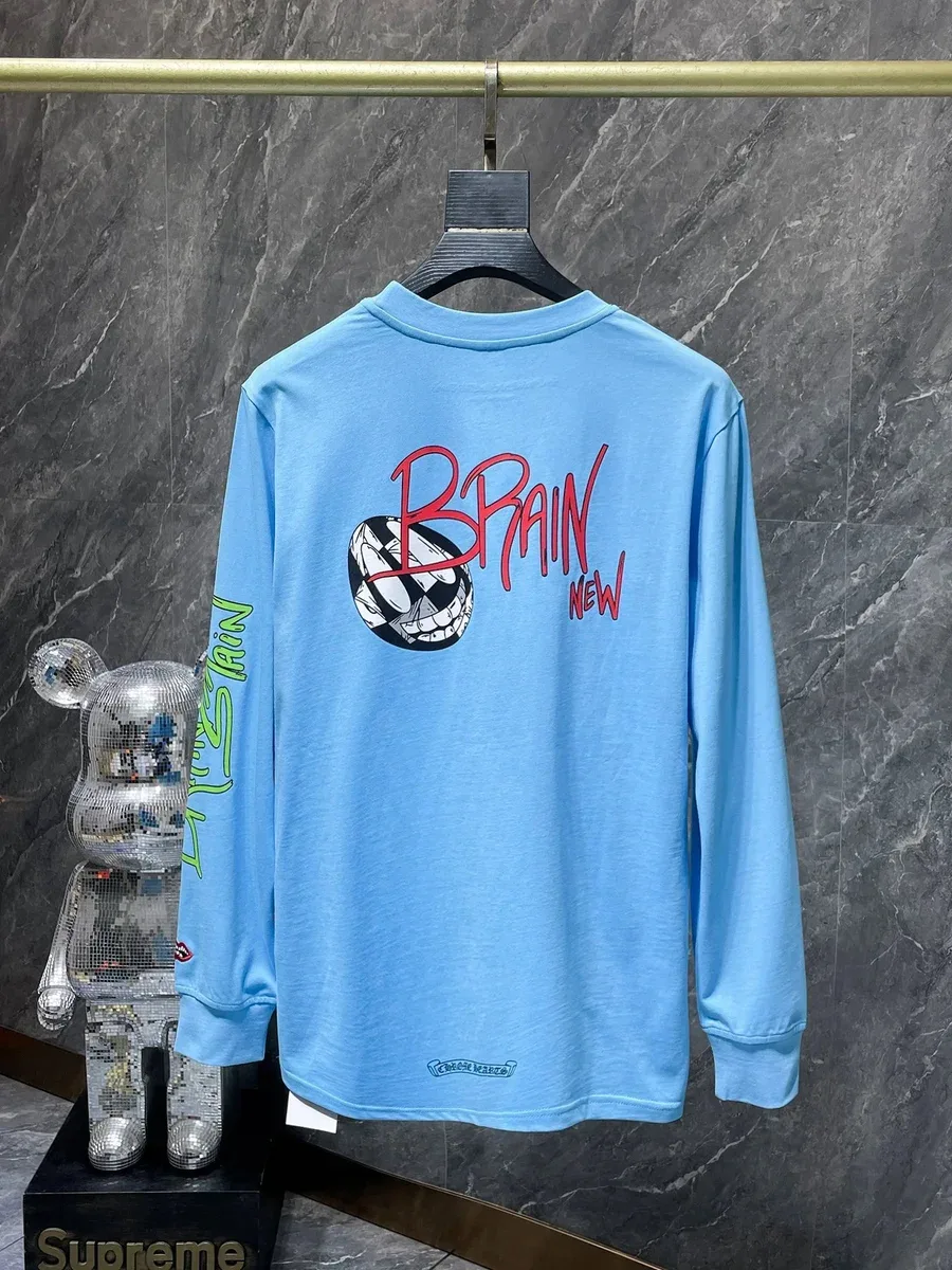 Chrome Hearts Brain New Long Sleeve T-Shirt Light Blue