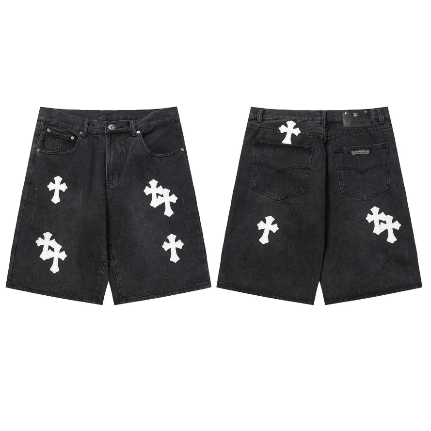 Chrome Hearts Cross Denim Shorts Black