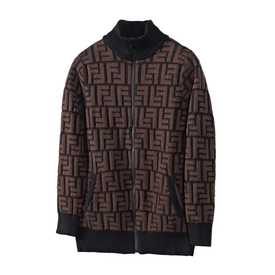 Fendi Iconic FF Logo Zip-Up Sweater