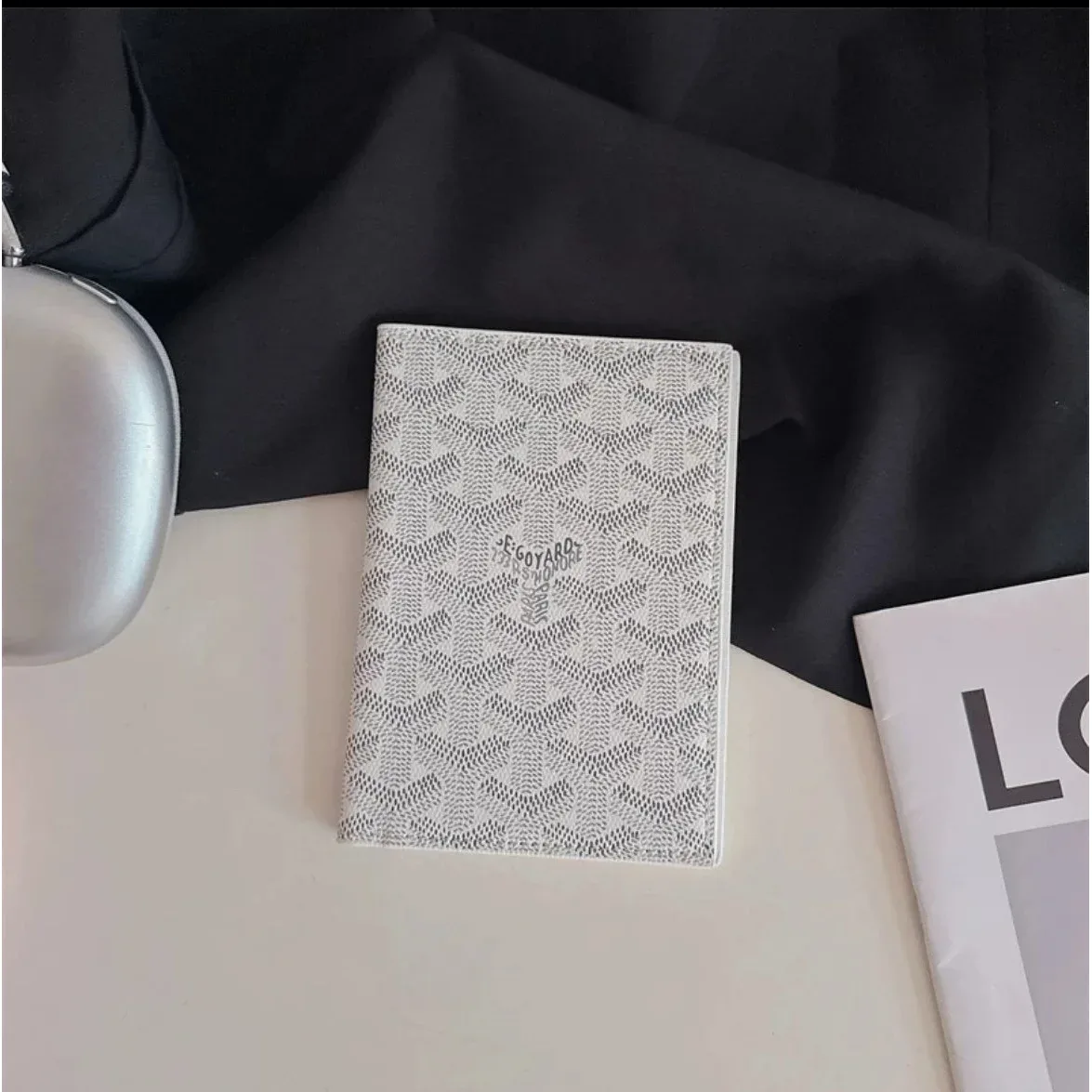 Goyard Monogram Passport Holder White