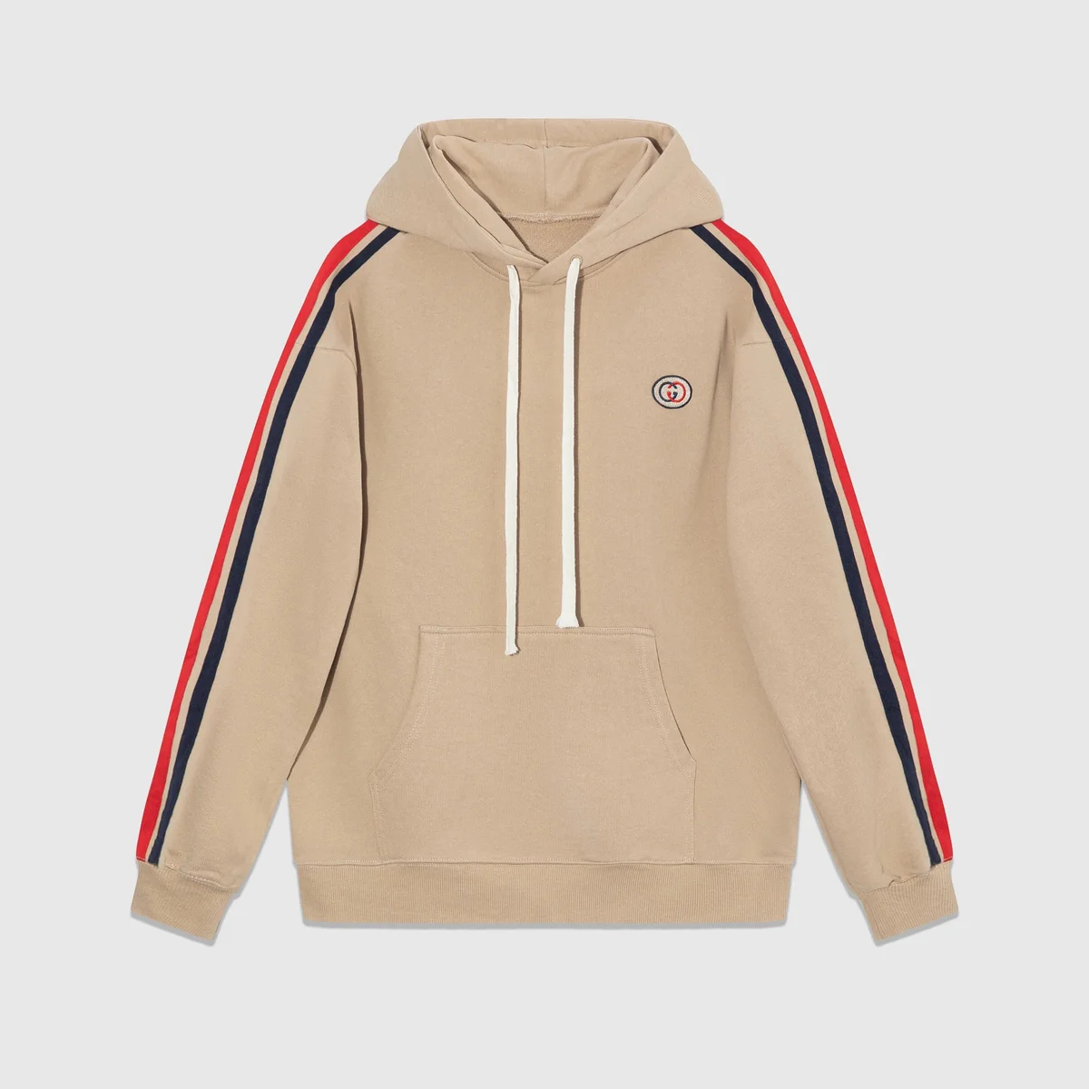 Gucci Runners Hoodie Beige with Red & Navy Stripes