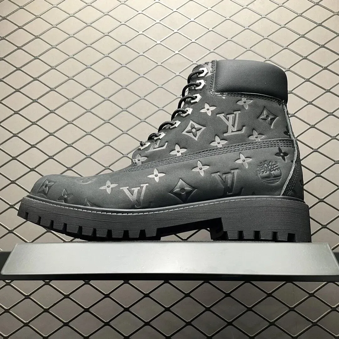 Louis Vuitton Tabi Monogram Leather Boots Black