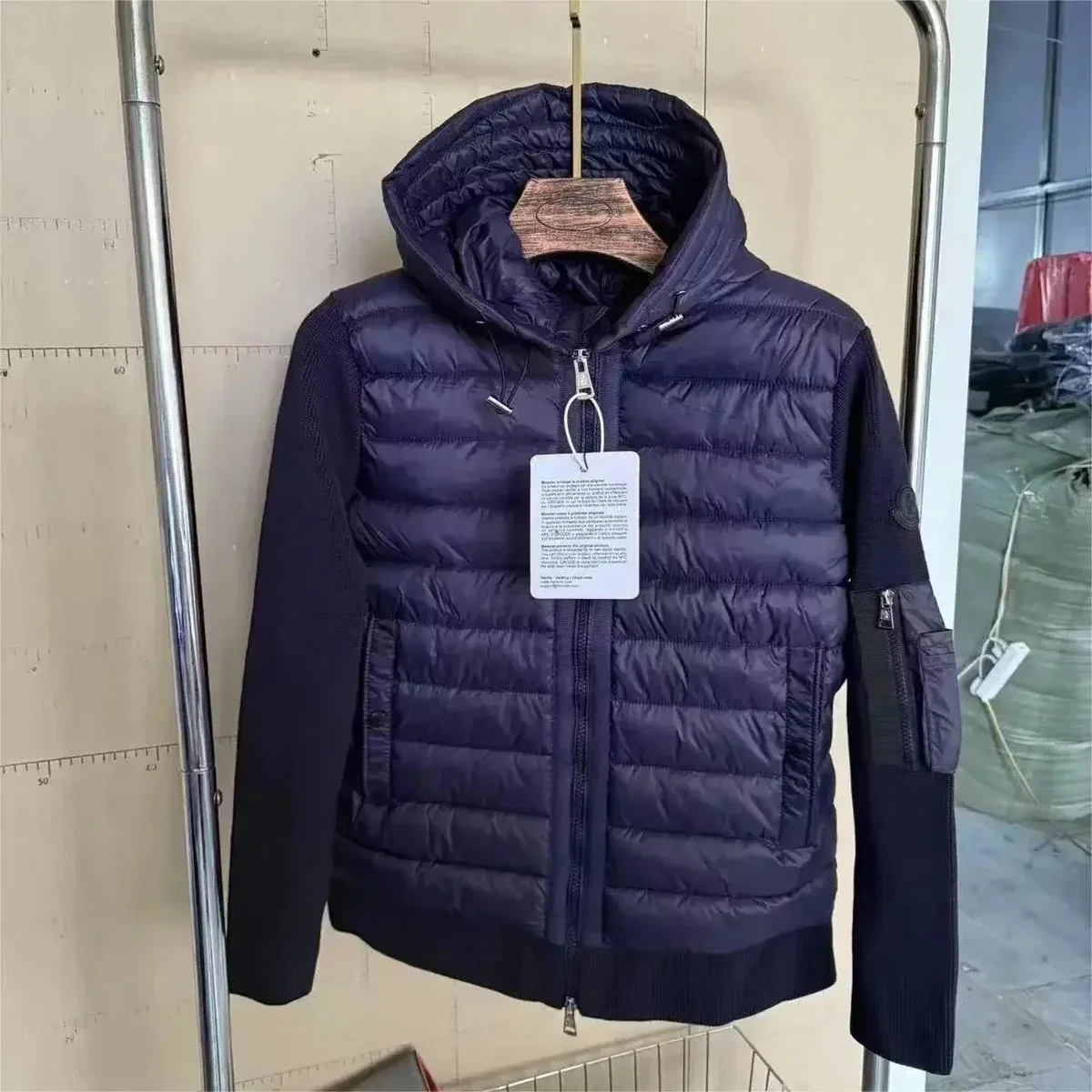 Moncler Maya Navy Hooded Puffer Jacket