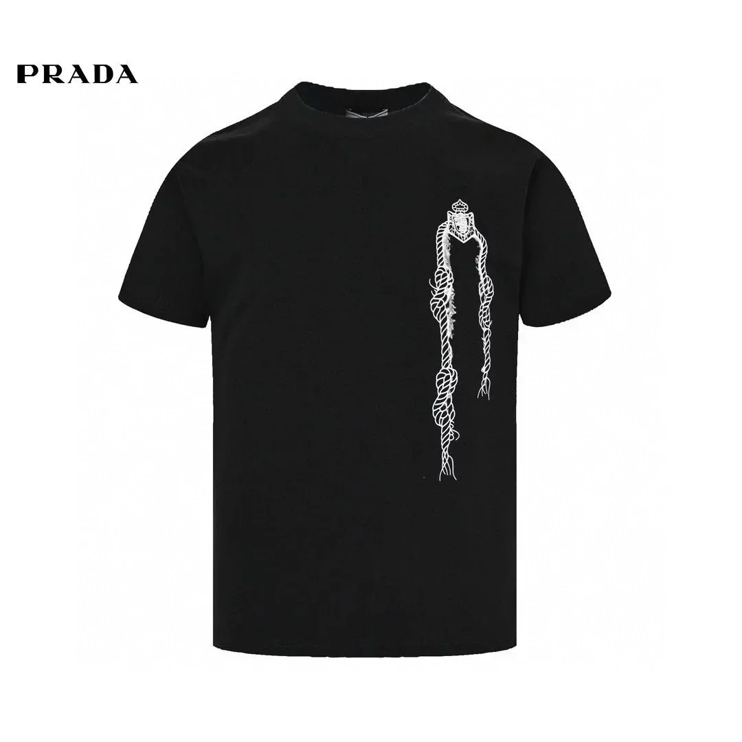 Prada Black Crown Print T-Shirt