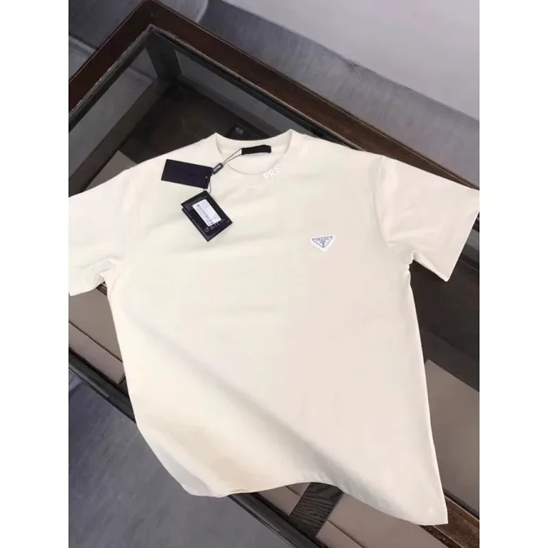 Prada Classic Logo Beige T-Shirt