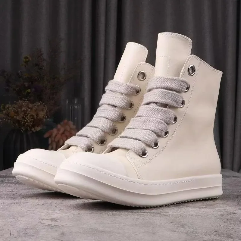 Rick Owens Geobasket DRKSHDW White High-Top Sneakers